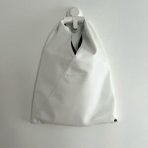 SOLD MM6 MAISON MARGIELA White Faux-Leather Small Triangle Tote